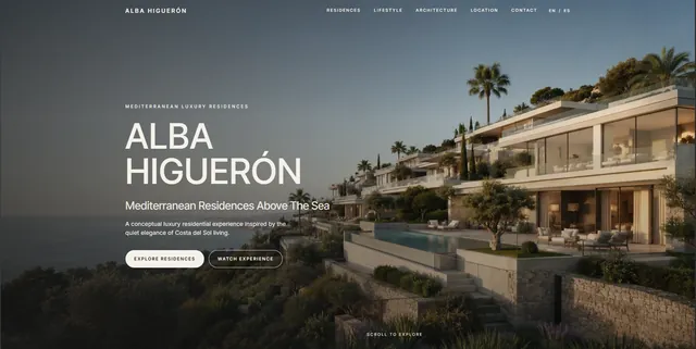 Captura de la web conceptual ALBA HIGUERÓN